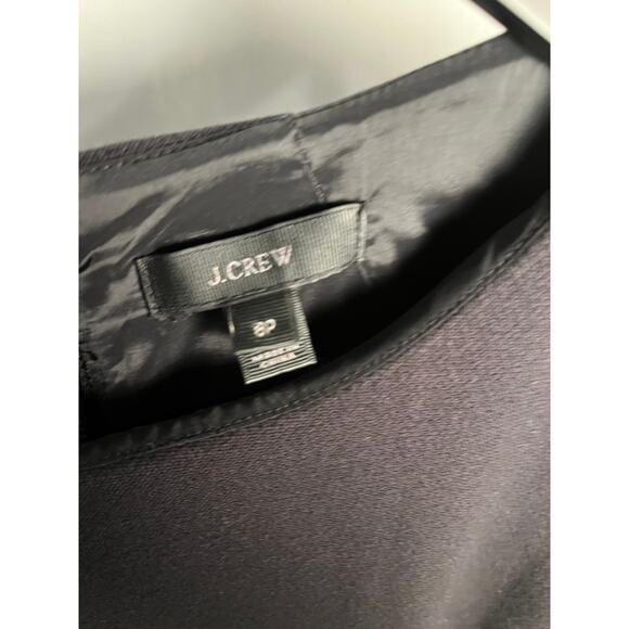 J.Crew Black Sheath Dress 8P – Faux Leather Trim & Gold Zippers - Picture 2 of 6